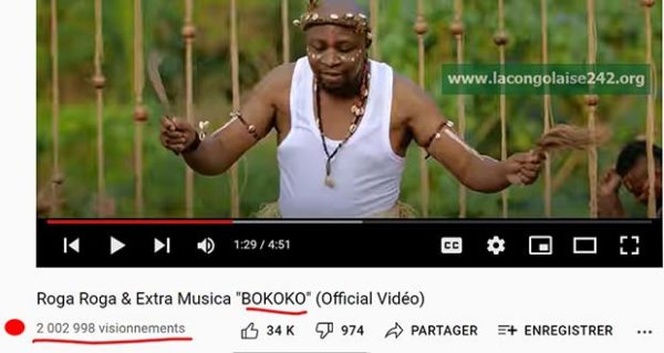 RECORDS :LE TITRE BOKOKO DE ROGA ROGA A TOTALISÉ 2 MILLIONS DE VUES EN ...