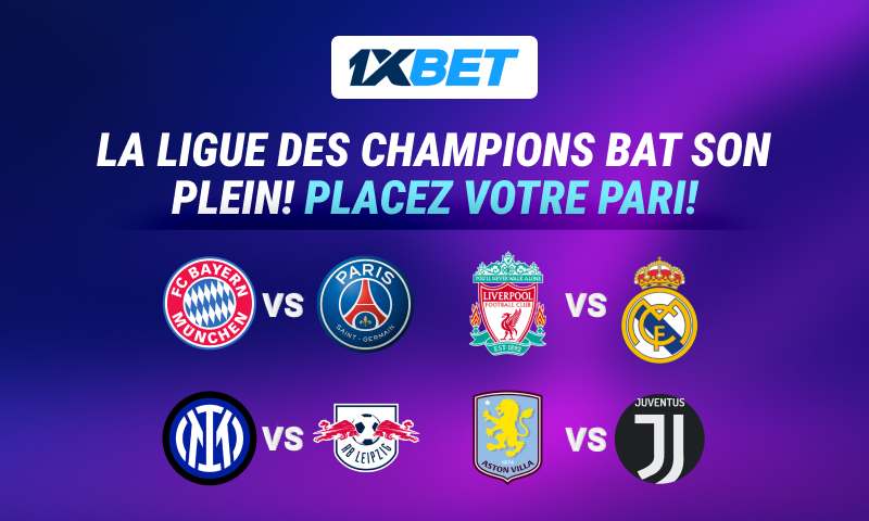 DES PARIS GAGNANTS AVEC LES MEILLEURES COTES DE 1XBET POUR LA 5ème JOURNÉE DE LA LIGUE DES CHAMPIONS